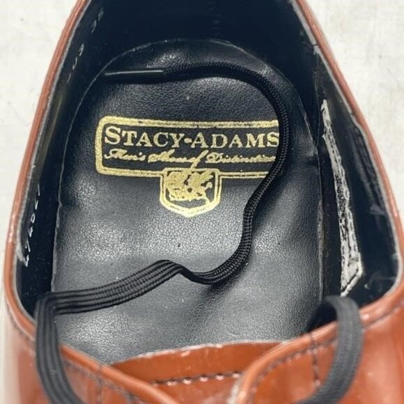 Stacy Adams Brown Patent Italian Leather Loafers Dress Shoes size 10.5 - Picture 6 of 6